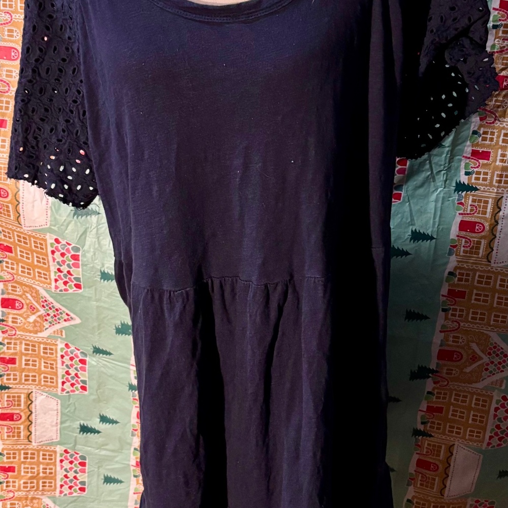 Time and Tru navy Blue Tiered Dress